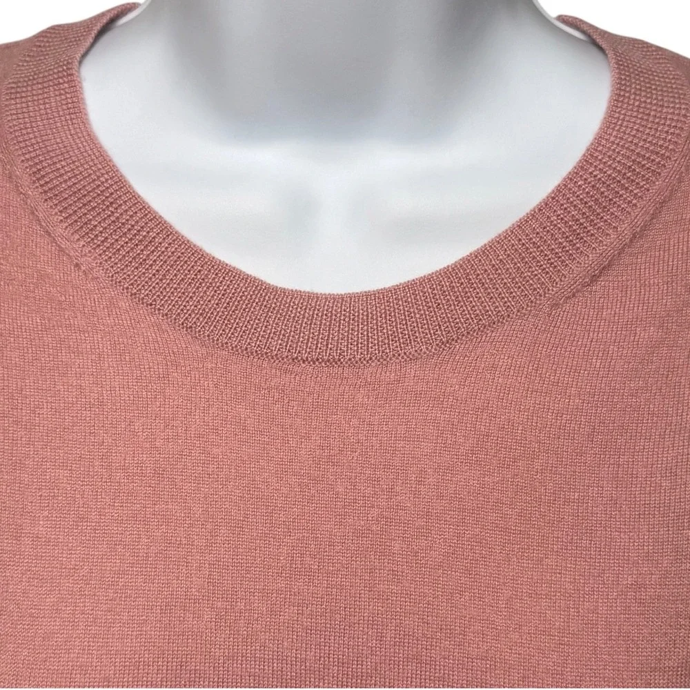 Tory Burch Crewneck Sweater Dusty Rose Pink Button Back Womens Medium Logo